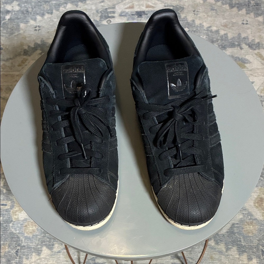 Adidas Men's Black and White Sneakers